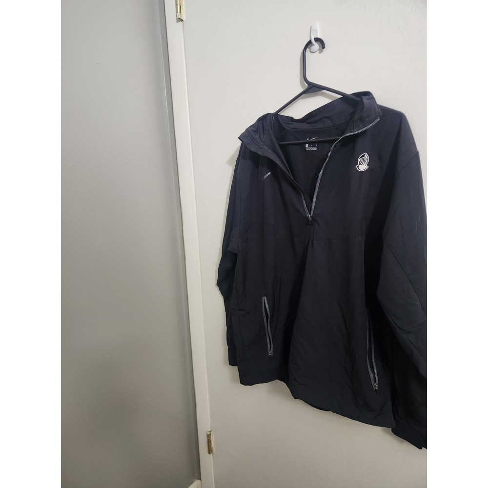 Nike Mens 1/4 Zip Windbreaker Pullover Jacket Black Knight Logo Size L